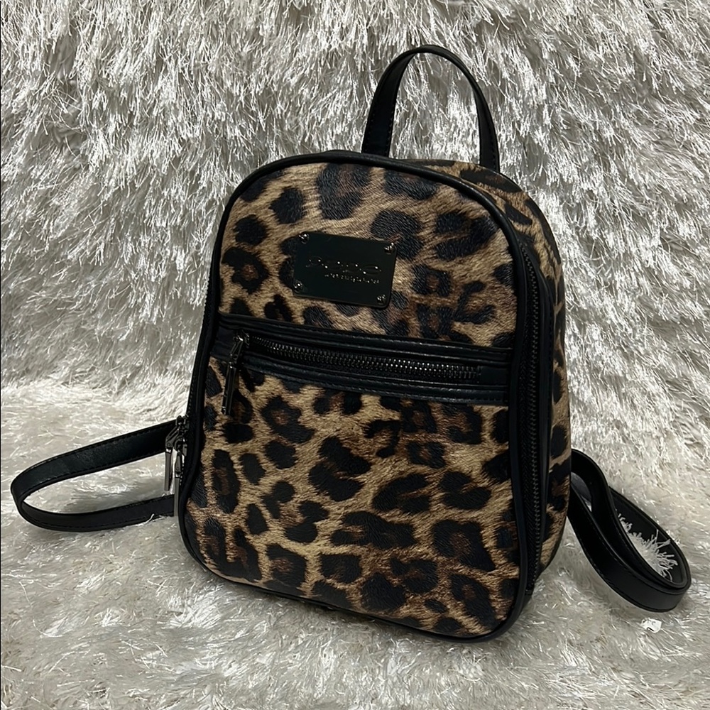 Bebe Faux Leather Animal Print Mini Backpack